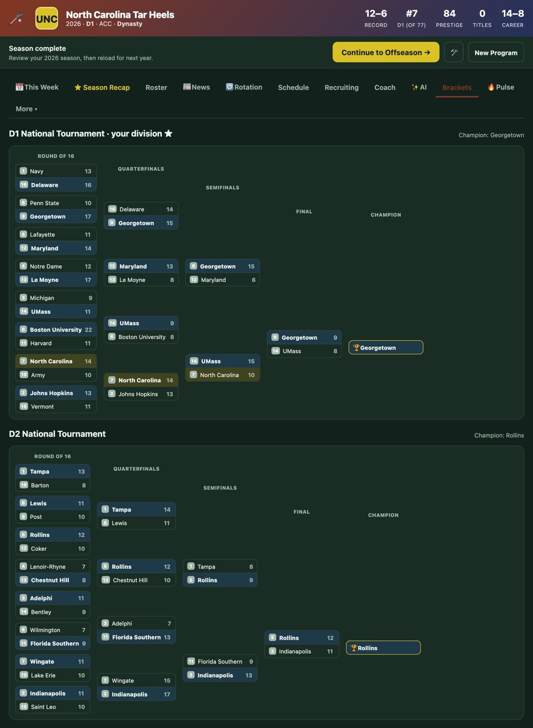 Blue Chip Lax 16-team national tournament bracket — the prize for climbing the division pyramid